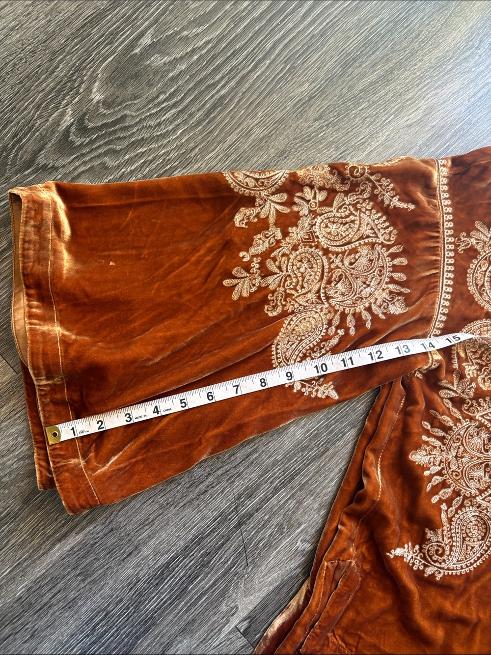 Sundance Velvet Embroidered Bell-Sleeve Top - Picture 8 of 8